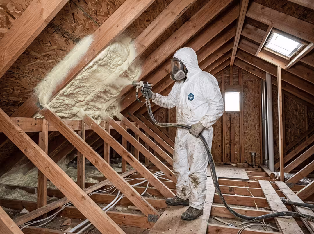 Polyurethane rigid foam insulation installation